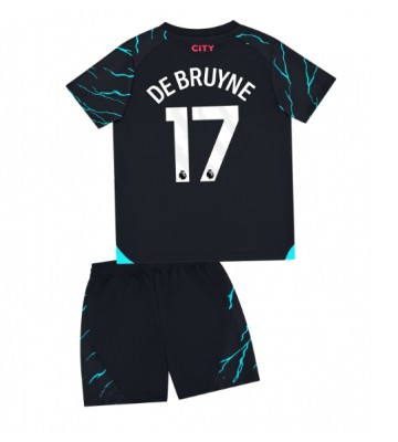 Manchester City Kevin De Bruyne #17 Tredje Kläder Barn 2023-24 Kortärmad (+ Korta byxor)